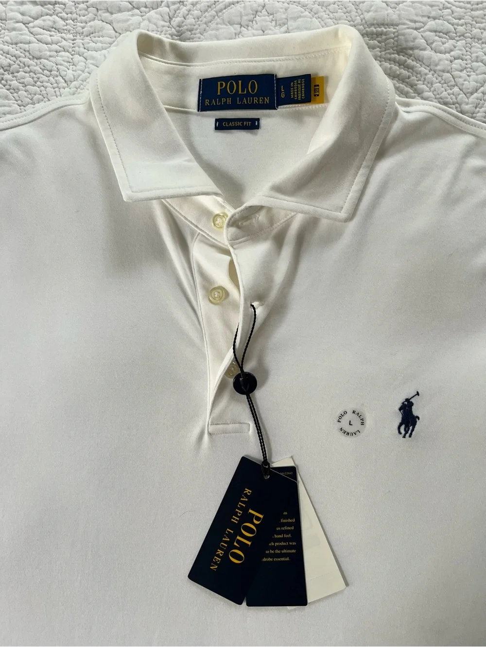 NWT polo Ralph Lauren Soft-Touch Polo Shirt in white L